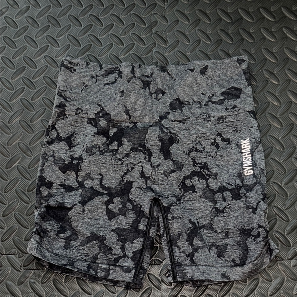 Gymshark Charcoal and Black Patterned Athletic Shorts
